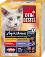 Nassfutter Katze reich an Huhn, Lachs, Rind & Truthahn in Sauce, Multipack (8x100 g) Dein Bestes
