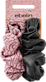 Scrunchies Lederoptik/Rosenmotiv schwarz, rosa ebelin