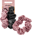 Scrunchies Lederoptik/Rosenmotiv schwarz, rosa ebelin