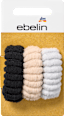Haargummis gerippt schwarz, beige & grau ebelin