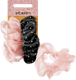 Scrunchies Tüll & Satinoptik rosa, schwarz ebelin