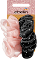 Scrunchies Tüll & Satinoptik rosa, schwarz ebelin