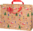 Geschenktasche Schlitten/Bäume/Lebkuchenhaus veredelt NK, maxi quer Profissimo