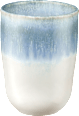 Becher aus Keramik ohne Henkel, blau/weiß keine Marke