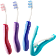 Spazzolino da viaggio assort., a setole medie Dontodent