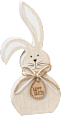 Holzhase "HAPPY EASTER" mit Bastschlaufe, natur-weiß BOLTZE