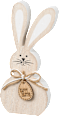Holzhase "HAPPY EASTER" mit Bastschlaufe, natur-weiß BOLTZE
