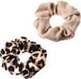 Scrunchies Leo-Print, beige ebelin