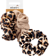 Scrunchies Leo-Print, beige ebelin