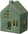 Dekoaufsteller, Haus mit LED, grün (14 cm) BOLTZE