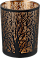 Kerzenhalter aus Glas, Bäume, schwarz-rosé (12,5 cm) Dekorieren & Einrichten