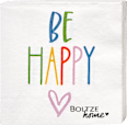Servietten "BE HAPPY" (33x33 cm) BOLTZE
