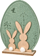 Filzaufsteller, Ei, Holzhasen, natur/grün Dekorieren & Einrichten