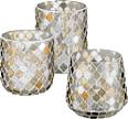 Windlicht Mosaik, bernstein/weiß/silber BOLTZE