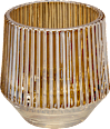 Kerzenhalter aus Glas, Rillen, gold glänzend BOLTZE