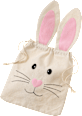 Stoffbeutel mit Hasengesicht, creme Dekorieren & Einrichten