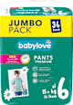 Pannolini premium a mutandina 6 XL (15+ kg), confezione jumbo babylove