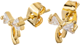 Ohrstecker vergoldet Schleifenform mit Glitzer ebelin