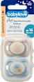 Schnuller Air Nacht Silikon symmetrisch, rosa/blau, ab 16 Monaten babylove