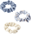 Scrunchies aus recyceltem Polyester beige, blau ebelin