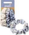 Scrunchies aus recyceltem Polyester beige, blau ebelin