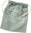 Geschenkbeutel aus Stoff grün "Glück" Vito & Joe