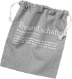 Geschenkbeutel aus Stoff grau "Freundschaft" Vito & Joe