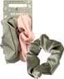 Scrunchies beige & grün -Stoff der Haargummis mit mind. 95% Recyclingmaterial ebelin
