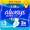 Ultra-Binden Day Long Plus 3 mit Flügeln, Big Pack always