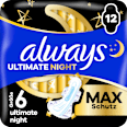 Binden Ultra Max Protection Ultimate Night mit Flügeln Gr. 6 always