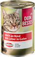 Nassfutter Katze reich an Rind mit Leber in Gelee Dein Bestes