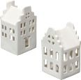 LED Porzellangiebelhaus, matt weiß Dekorieren & Einrichten