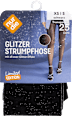 Glitzer Strumpfhose schwarz 25 DEN Transparent, Gr. 38/40 nur die