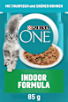 Nassfutter Katze mit Thunfisch & grünen Bohnen in Soße, indoor formula  PURINA ONE