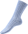 Socken mit Zopf-Muster und Wolle blau Gr. 35-38 Fascino