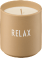 Duftkerze im Porzellanbecher "RELAX", beige (8,8x8 cm) DESIGN LETTERS