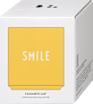 Lieblingsbecher aus Porzellan "SMILE", gelb (300 ml) DESIGN LETTERS