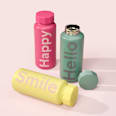 Thermoflasche "Smile", gelb/lavendel (500 ml) DESIGN LETTERS