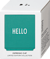 Espressobecher aus Porzellan "HELLO", dunkelgrün DESIGN LETTERS