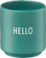 Espressobecher aus Porzellan "HELLO", dunkelgrün DESIGN LETTERS