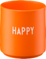 Lieblingsbecher aus Porzellan "HAPPY", orange (300 ml) DESIGN LETTERS