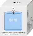 Duftkerze im Porzellanbecher "HOME", hellblau (6x5,5 cm) DESIGN LETTERS