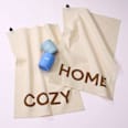 Geschirrtuch "COZY HOME", offwhite/braun (60x40 cm) DESIGN LETTERS
