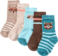 Socken mit Tier-Muster, braun + beige + blau, Gr. 23/26 PUSBLU