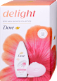 Delight tusfürdő, szappan és fürdőpamacs ajándékcsomagban Dove