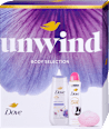 Unwind tusfürdő, szappan, deo spray ajándékcsomag Dove