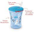 Trinkhalmbecher Evolution Action Cup pink, 230 ml NUK