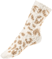 Kuschelsocken mit Leo-Muster beige Gr. 39-42 Fascino