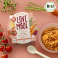 Menü Pasta Bolognese mit Tomaten, Karotten, Thymian, ab 6 Monaten LoveMade Organics