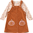Set mit Langarmshirt mit Kürbis-Muster & Cord-Latzkleid, braun + rosa, Gr. 92 ALANA